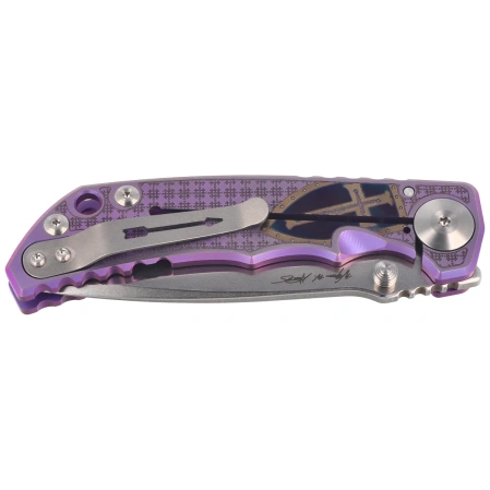 Spartan Blades Harsey Folder ''Templar Purple'' Titanium, Stonewashed MagnaCut by William W. Harsey (SF5TEMP)