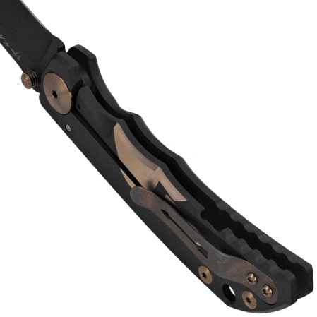 Spartan Blades Harsey Folder ''Gold Helmet'' Titanium, Black PVD MagnaCut