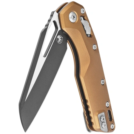 Microtech MSI S/E Knife Tan Slab Side Aluminum, Black Cerakote M390MK by Tony Marfione (210-1TA)