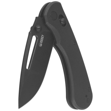 Kubey Stalker Knife Black G10, Blackwashed D2 by Johan Jordaan (KU504E)