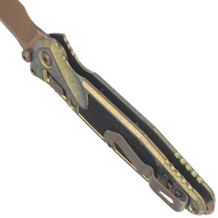 Microtech Socom Ram-Lok T/E Marfione Select Knife Antique Gold Titanium, Bronze Bksp, Bronze Stonewashed M390MK by Tony Marfione (161RL-13MS2)