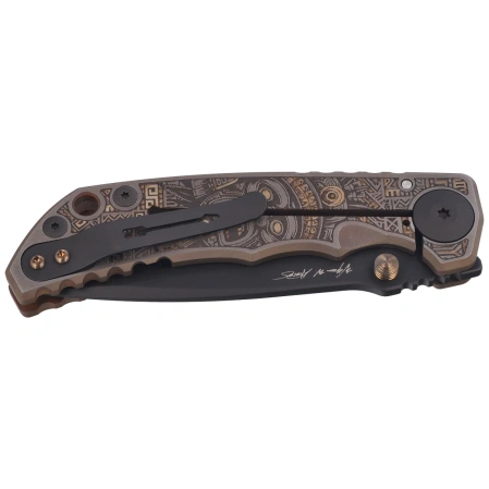 Spartan Blades Harsey Folder ''Aztec'' Titanium, Black PVD MagnaCut by William W. Harsey (SF5AZTC)