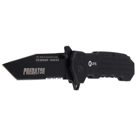 Nóż składany ratowniczy K25 Predator Black Aluminium, Titanium Coated (19099)