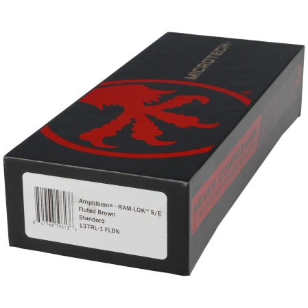 Microtech Amphibian Ram-Lok S/E Knife Fluted Brown Aluminum, Black M390MK by Tony Marfione (137RL-1FLBN)