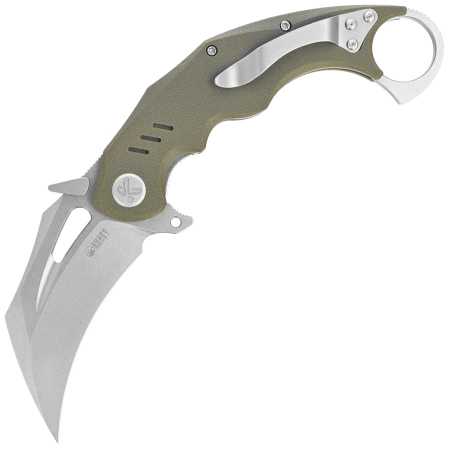 Kubey Wrath Knife Green G10, Beadblasted 14C28N by MUZI Design (KU261B)