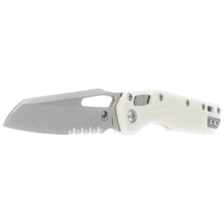 Microtech MSI S/E White Tri-Grip Polymer, Stonewashed M390MK by Tony Marfione (210T-11PMWH)