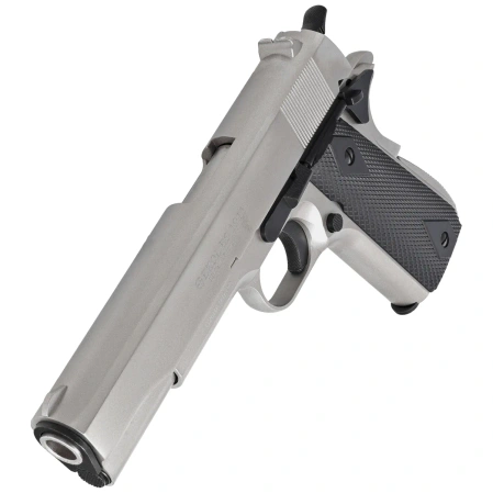 Zestaw pistolet wiatrówka Voltran Ekol ES 1911 Satin 4.5 mm - Blow Back, 1500 BBs, 10 kapsuł, tarcze