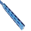 Third Decor Habitat Balisong Knife Blue Titanium Stainless Steel, Blue Titanium 420 (10967A)