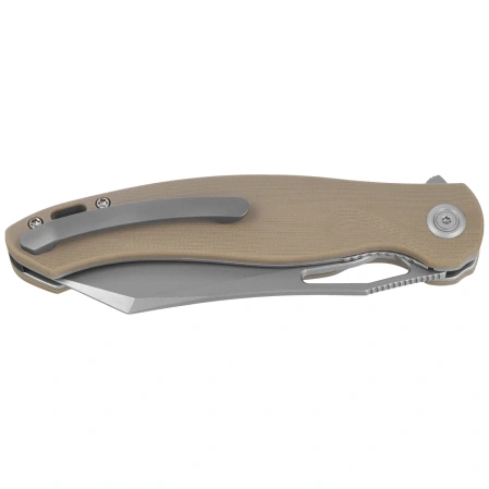 Nóż składany Kubey Drake Tan G10, Beadblasted AUS-10 by Maksim Tkachuk (KU239J)