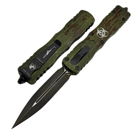 Nóż automatyczny OTF Microtech Dirac Delta D/E Signature Outbreak Deep Engraved Aluminium, Outbreak M390 by Tony Marfione (227-1OBDS)