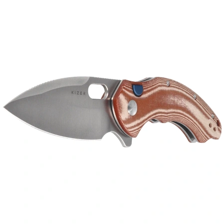 Kizer Roach XL Knife Brown Norplex UltreX™ Micarta, Satin 14C28N by Matt Degnan (V4477BDA1)