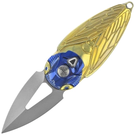 Rike Knife RK Cicada-G Gold Titanium, Bead Blasted M390
