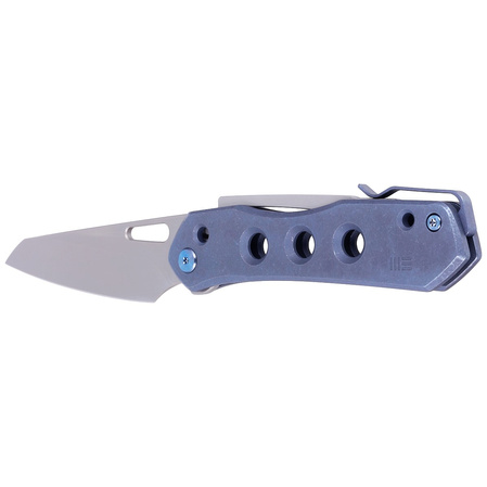 WE Knife Vision R Blue Titanium, Silver Bead Blasted CPM 20CV by Snecx Tan (WE21031-3)