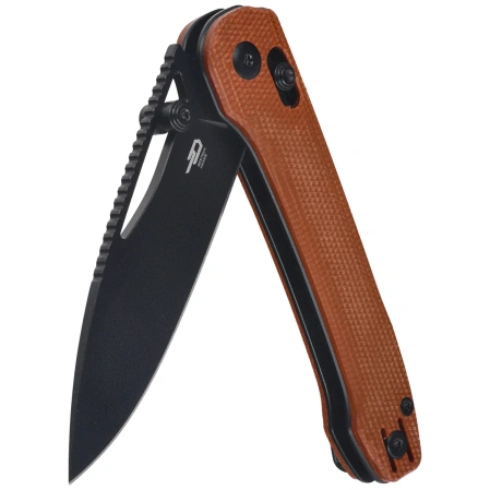 Bestech Cobber Knife Brown Micarta, Black PVD 14C28N by Happy as Larry (BG68F)