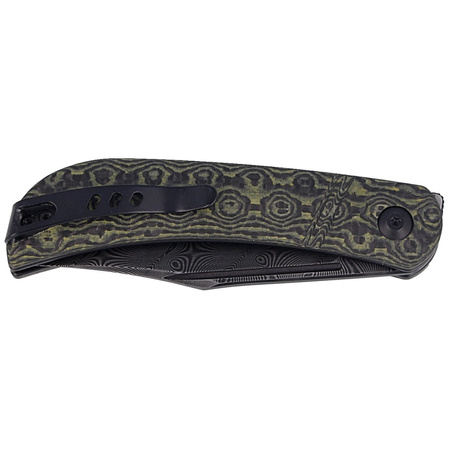 CIVIVI Appalachian Drifter Yellow G10/Rose Pattern Carbon Fiber, Damascus (C2015DS-3)