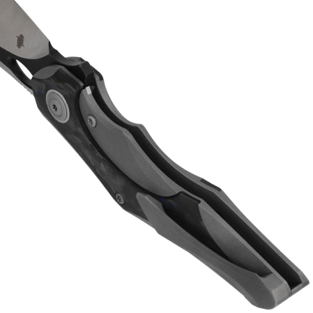 Bestech Nogard Grey Titanium/Black Blue Marbled Carbon Fiber, Satin/Black Stonewashed M390 by Kombou Knife (BT2105A)