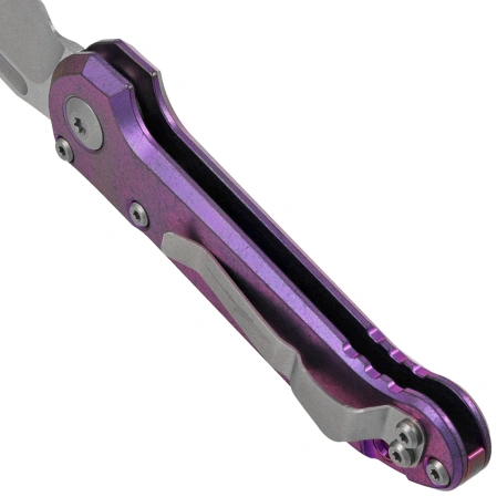 Microtech LUDT Gen III S/E Marfione Select Automatic Knife Purple Anodized Slab Side Titanium, Purple HW, Stonewashed M390MK by Tony Marfione (1135-10MS9)