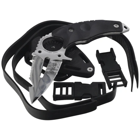 MAC Coltellerie Gunslinger Scuba Diving Knife Black FRN, Satin 420 by Riccardo Silva (MC GLRSA.N)