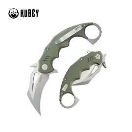 Nóż składany Kubey Mini Wrath Green G10, Beadblasted 14C28N by MUZI Design (KU262B)