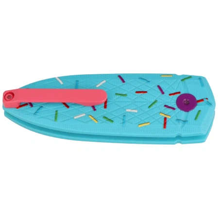 Bestech QUQU Blue/Printed Sprinkle Pattern G10, Pink 14C28N by Gogo Knife (BG57C-1)