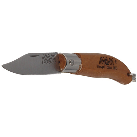 MAM Iberica Mini Pocket Knife with Key Ring, Dark Beech Wood, Inox HW, Satin 420 (2000-DW)