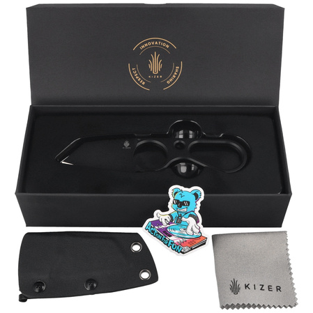 Kizer Bowtie Knife Black D2 by Henning Marxen (1061A2)