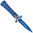 Nóż motylek Martinez Albainox Balisong Skull RainBlue Steel, RainBlue 3Cr13Mov (02282)