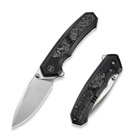 Nóż składany We Knife Corwyn Bronze/Black/White Titanium/Carbon Fiber, Satin M390 (WE24088-3)