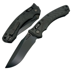 Microtech Amphibian Ram-Lok S/E Knife Fluted Carbon Fiber, Black DLC M390MK by Tony Marfione (137RL-1DLCTFLCFS)