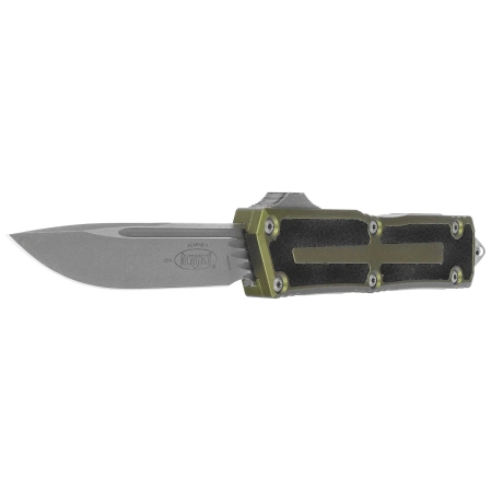 Microtech Scarab II Gen III S/E OTF Knife OD Green Aluminum, Apocalyptic M390MK by Tony Marfione (1278-10APOD)