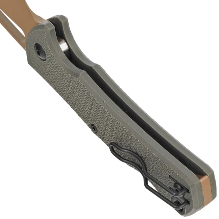 Nóż składany MKM Lov OD Green FRN, Tan Top Shield N690 by Jesper Voxnæs (MK LV-PGR)