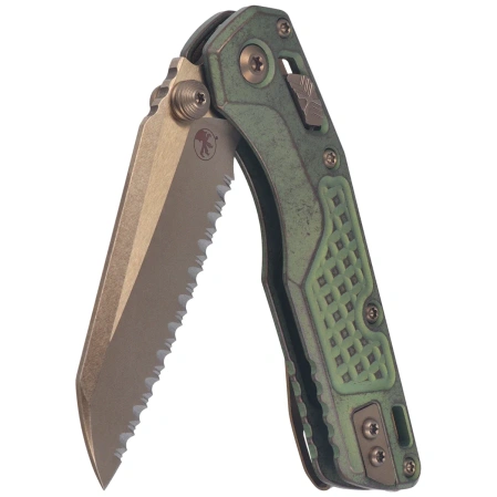 Microtech MSI Ram-Lok Mini S/E Marfione Select Knife Frag Antique Green Titanium, Bronze HW, Bronze F/S M390MK by Tony Marfione (210M-15FRMS2)