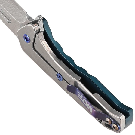 Medford Knife Praetorian Swift FL Flipper Drop Point Blue Titanium, Tumbled S45VN by Greg Medford