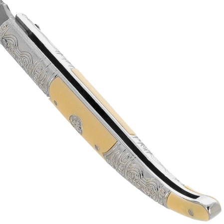 Martinez Albainox Decore Folding Knife – White ABS/Zamak Handle, Satin 3Cr13MoV (19794)