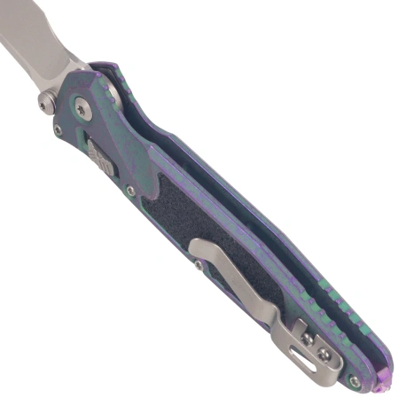 Microtech Socom Ram-Lok S/E Marfione Select Knife Nebula Green Titanium, Purple Bksp, Stonewshed M390MK by Tony Marfione (160RL-10MS10)