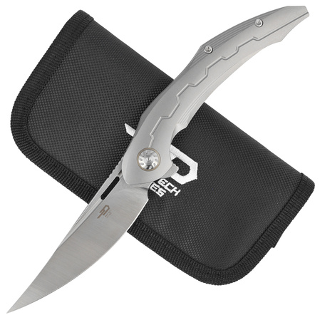 Nóż składany Bestech Marukka Grey Titanium, Stonewashed/Satin M390 by Kombou (BT2002A)