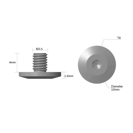 Civivi Knife Pivot Screws Satin and Black Stainless Steel 10 mm - 2 pcs (CA-11A)