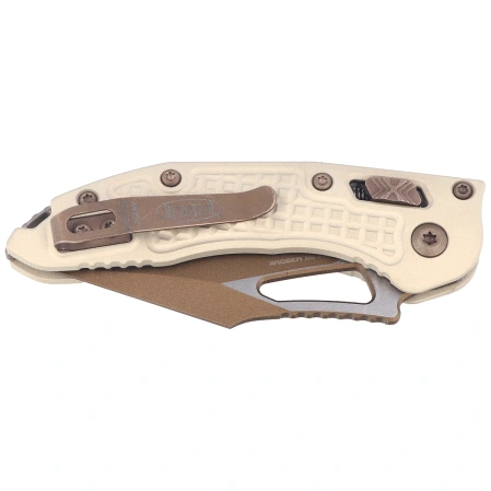 Nóż składany Microtech M-Stitch Ram-Lok S/E Champagne Gold Frag Aluminium, Champagne Gold M390MK by Borka Blades and Tony Marfione (169MRL-1FRCG-C19Z23)