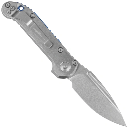 Nóż automatyczny Microtech LUDT Gen III S/E Marfione Select Stonewashed Slab Side Titanium, Blue HW, Stonewashed M390MK by Tony Marfione (1135-10MS3)