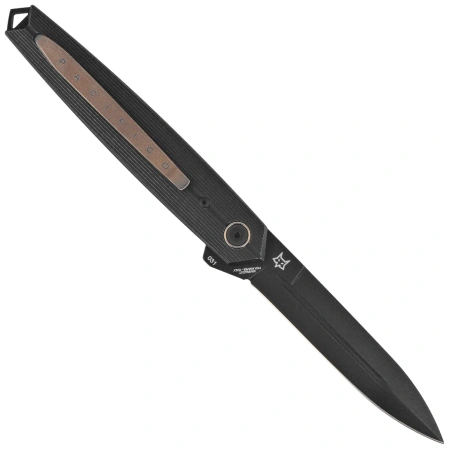 Fox Pacifico Knife Black PVD Titanium, Black Stonewashed PVD MagnaCut by Bob Terzuola (FX-ATC-OG02 TIPVDSW)