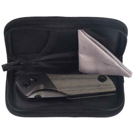 Bestech Cetus Knife Black Bronze Titanium / Black Canvas Micarta, Black PVD / Satin M390 by Poltergeist Works (BT2304A)