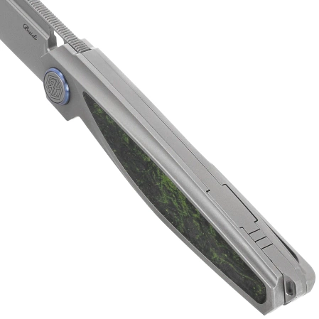 Rike Knife RK-Baidi-T-P/GCF Gray Titanium / Green Carbon Fiber, Bead Blasted M390