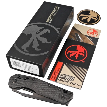 Microtech MSI S/E Signature Knife Fluted Carbon Fiber, Shadow DLC M390MK by Tony Marfione (210-1DLCTFLCFS)