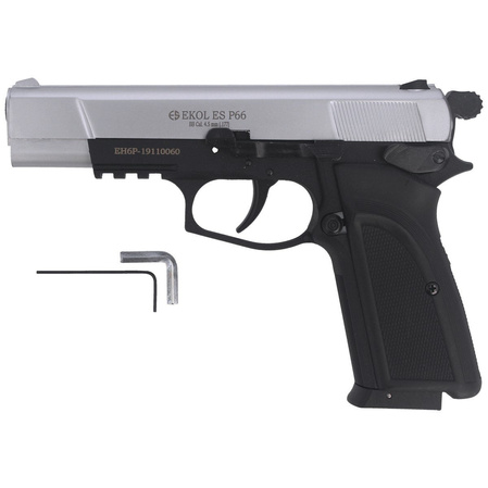Airgun set 15: Voltran Ekol ES P66 White 4.5 mm Pistol, 1400 BBs, 10 CO₂ cartridges, 100 targets
