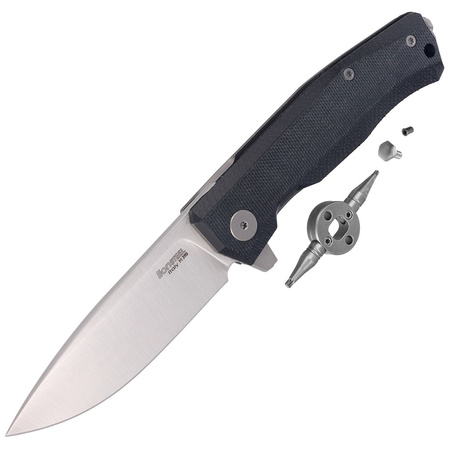 Nóż składany LionSteel Myto Black Canvas, Satin M390 by Molletta ( (MT01 CVB)