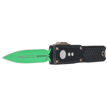 Nóż automatyczny OTF Microtech UTX-85 Gen IV D/E Signature Jedi Master Aluminium, Green M390MK by Tony Marfione (12324-1JM)