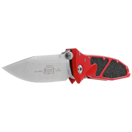 Microtech Socom Elite S/E-M Red Aluminum/3M, Stonewashed M390 by Tony Marfione (160-10RD)