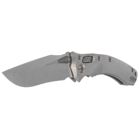 Microtech Amphibian Ram-Lok S/E Marfione Select Knife Slab Side Titanium, Flamed HW, Stonewashed M390MK by Tony Marfione (137RL-10MS4)