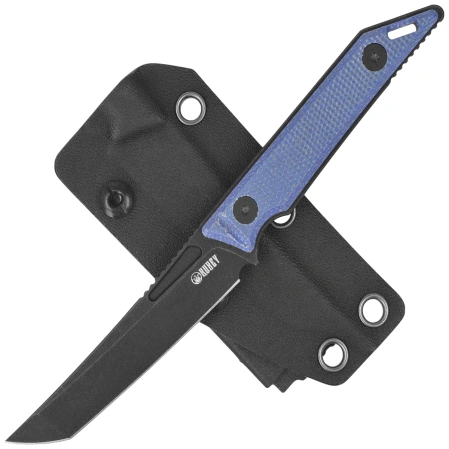 Kubey Goliath Knife Denim Micarta, Blackwashed 14C28N by Jake Hoback (KU430D)