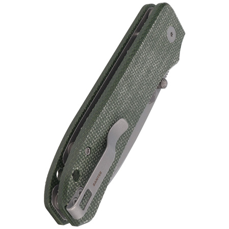 WE Knife Big Banter Green Micarta, Gray Stonewashed CPM 20CV by Ben Petersen (WE21045-2)